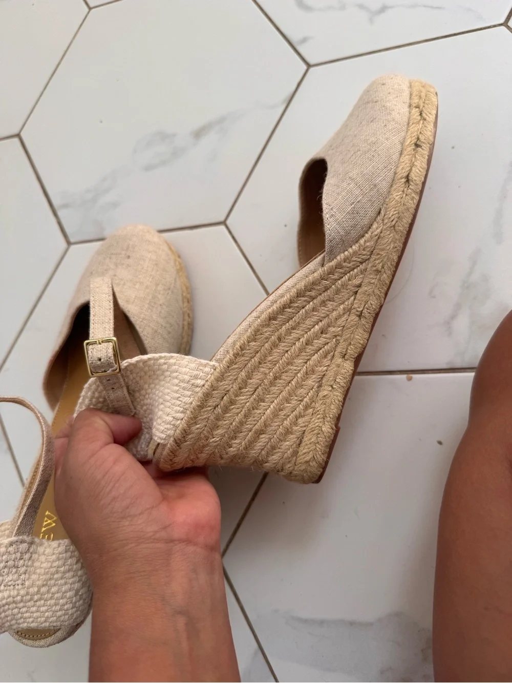 J. Crew Cream Espadrille Ankle-Strap Wedge Sandals NWOB- New Never Worn